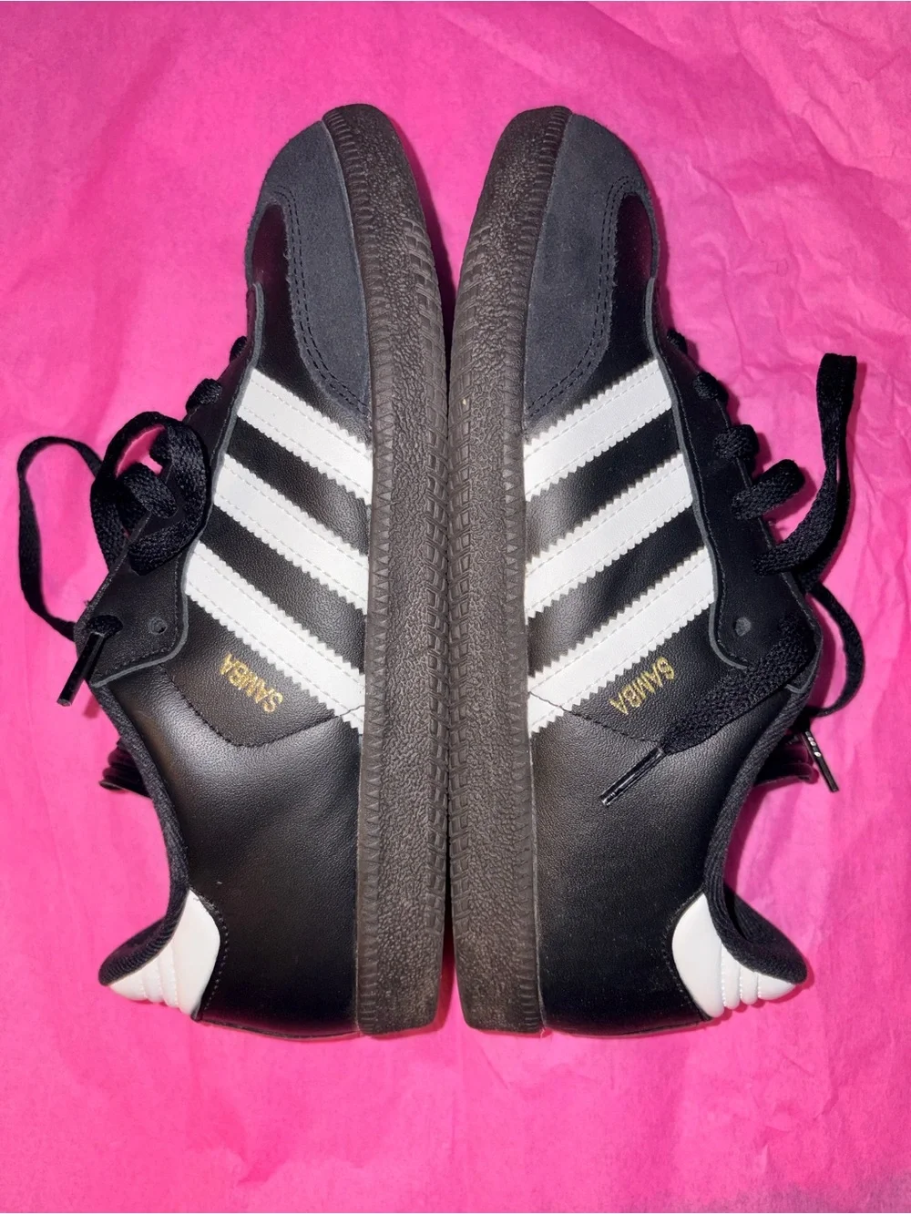 adidas Black and White Samba Classic Sneakers for Kids